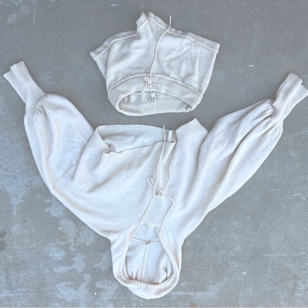 Free People Cream Knit set